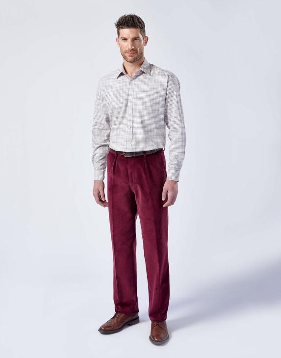 DC112 Duke London Mens Mario Bedford Cord Trousers With Belt 