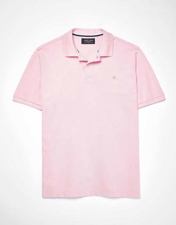 Joseph Turner Men's Pique Polo Shirt - Pink S