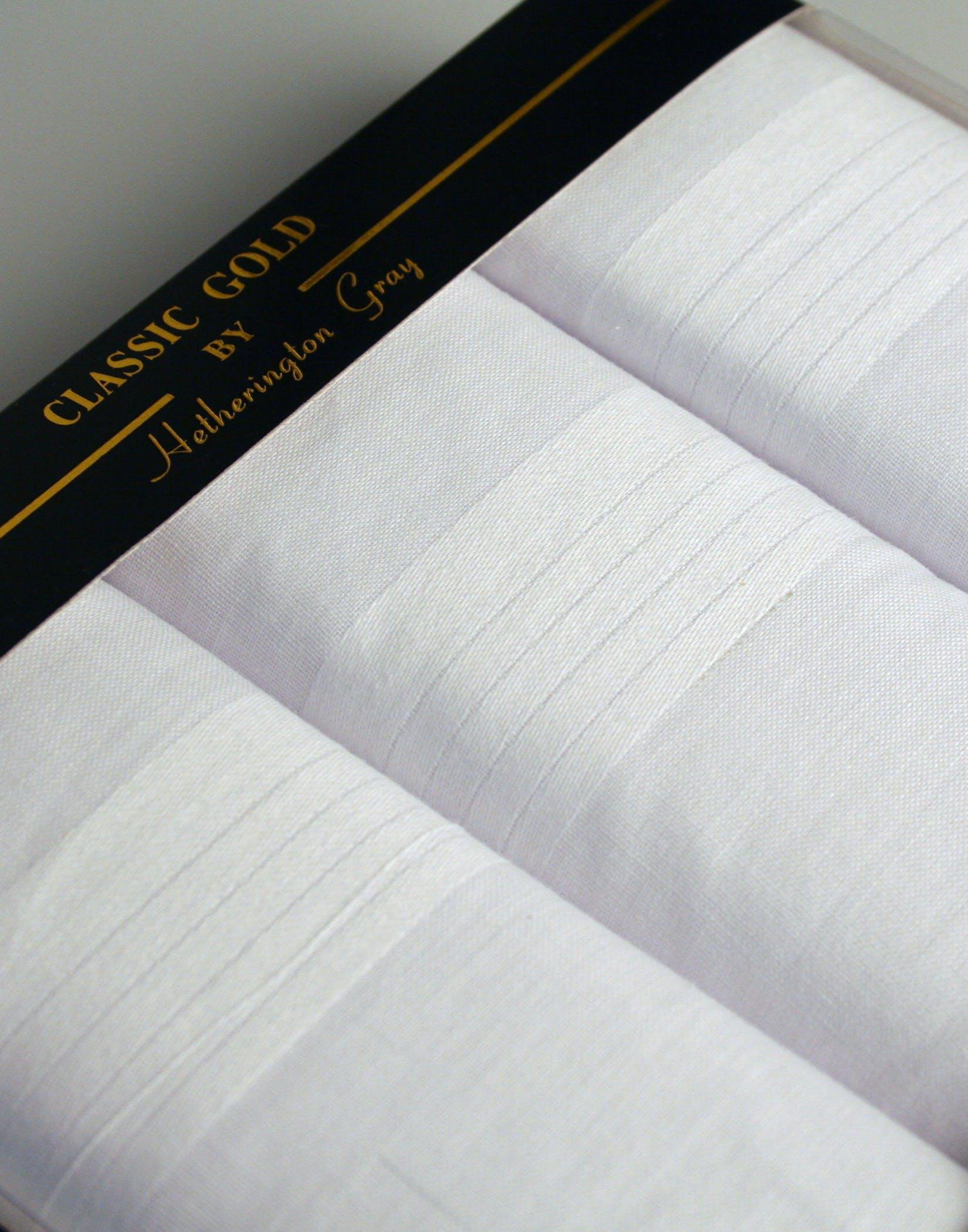 White Cotton Handkerchiefs - Box of 3