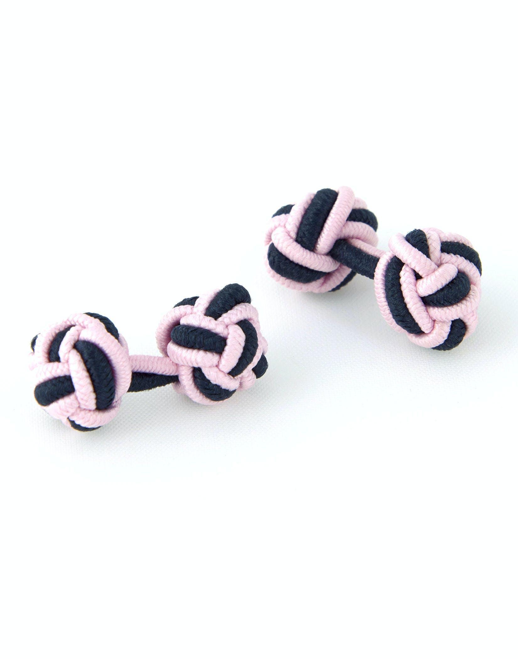 Pink/Navy Silk Knots