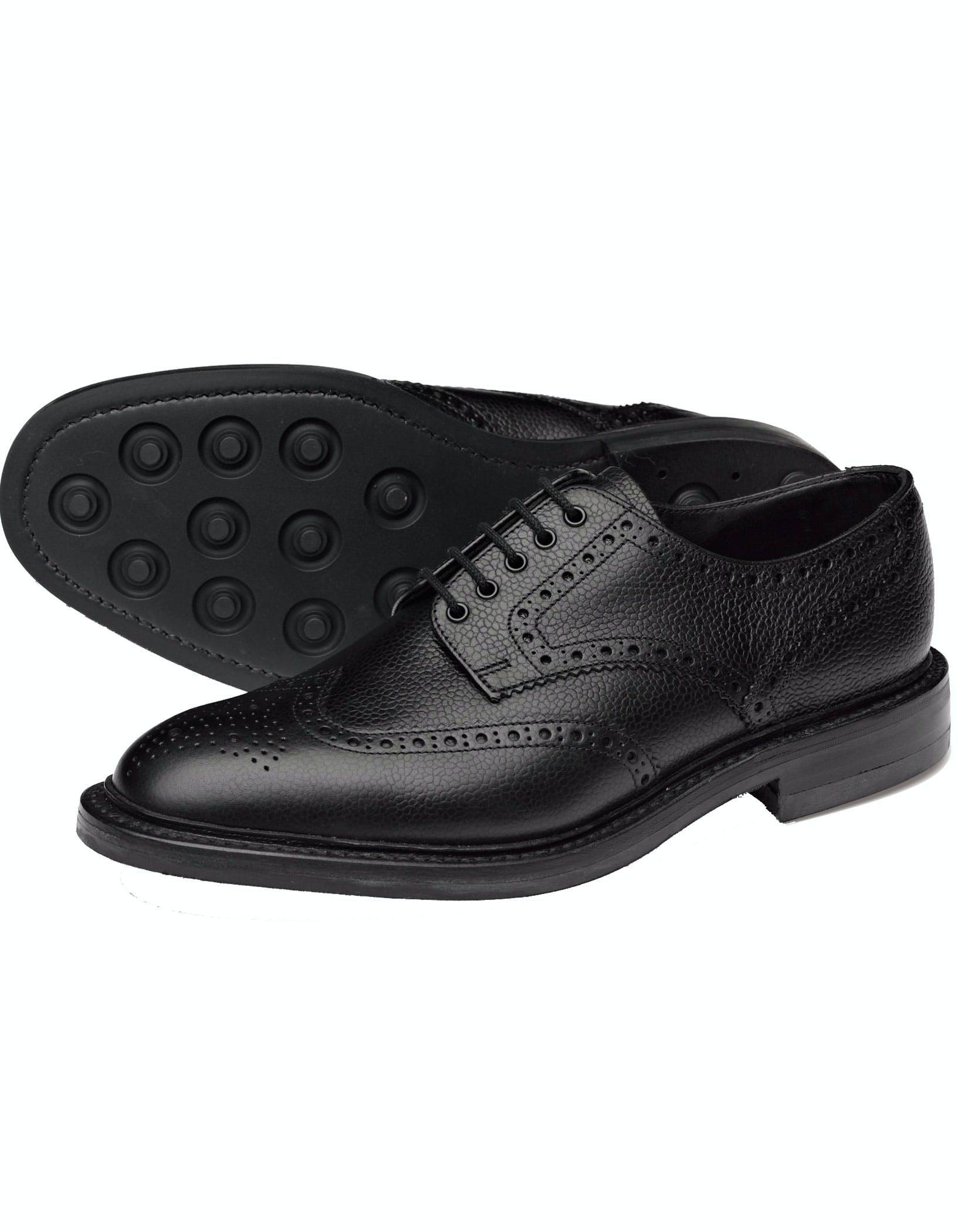 Badminton Calf Full Brogue Shoe - Black