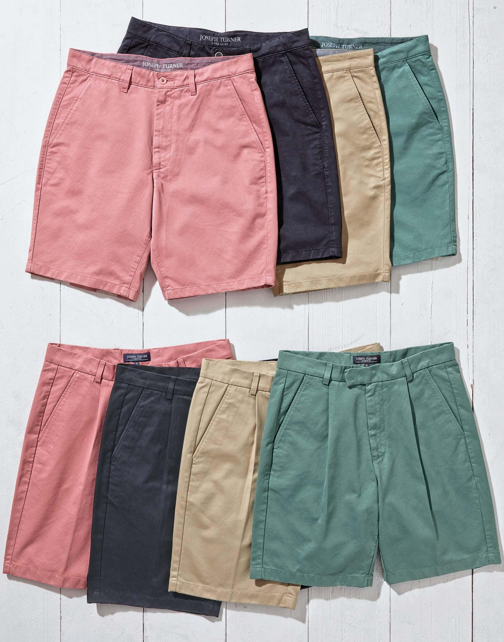 Flat Front Shorts - Navy