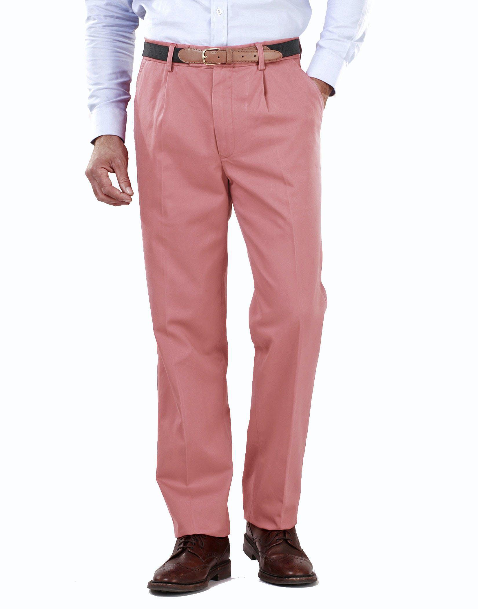 Pleated Front Chinos - Dusty Pink