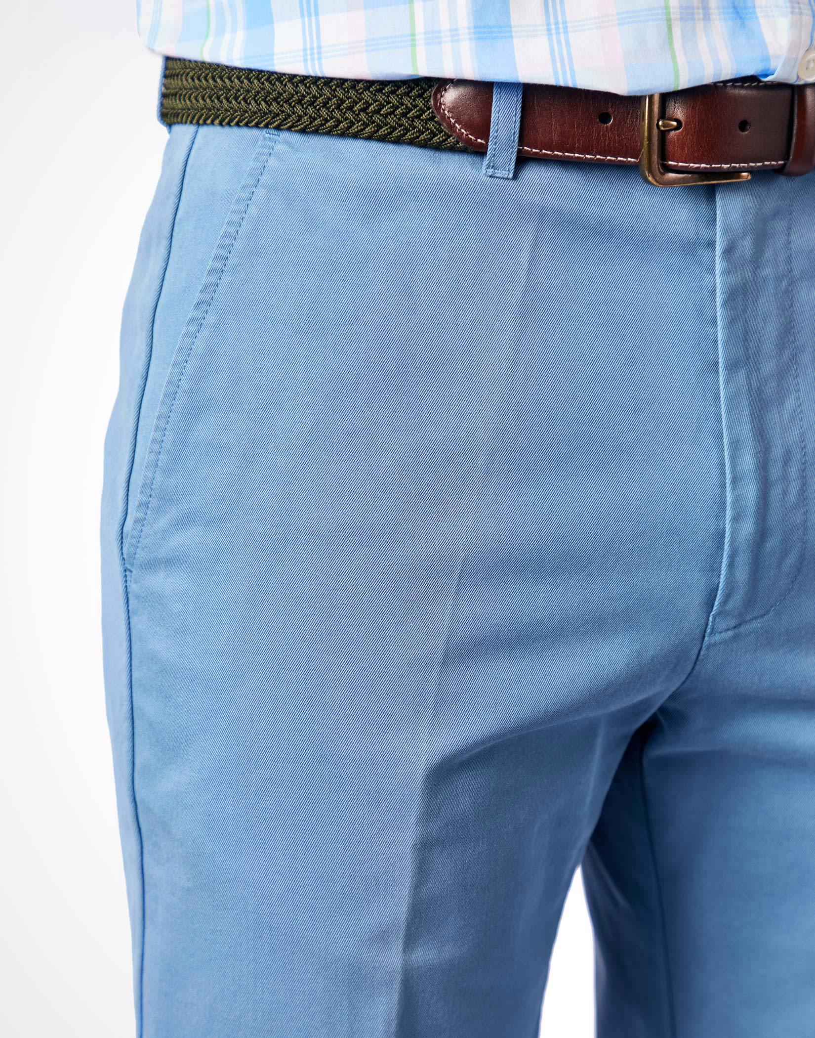 Flat Front Chinos - Aegean Blue