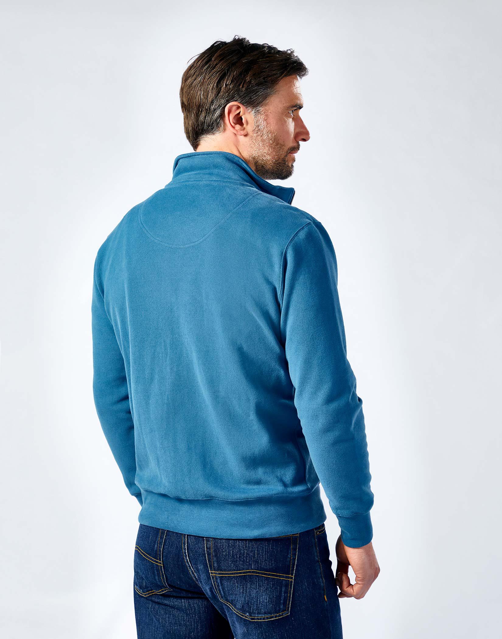 Full Zip Jersey Sweatshirt - Blue