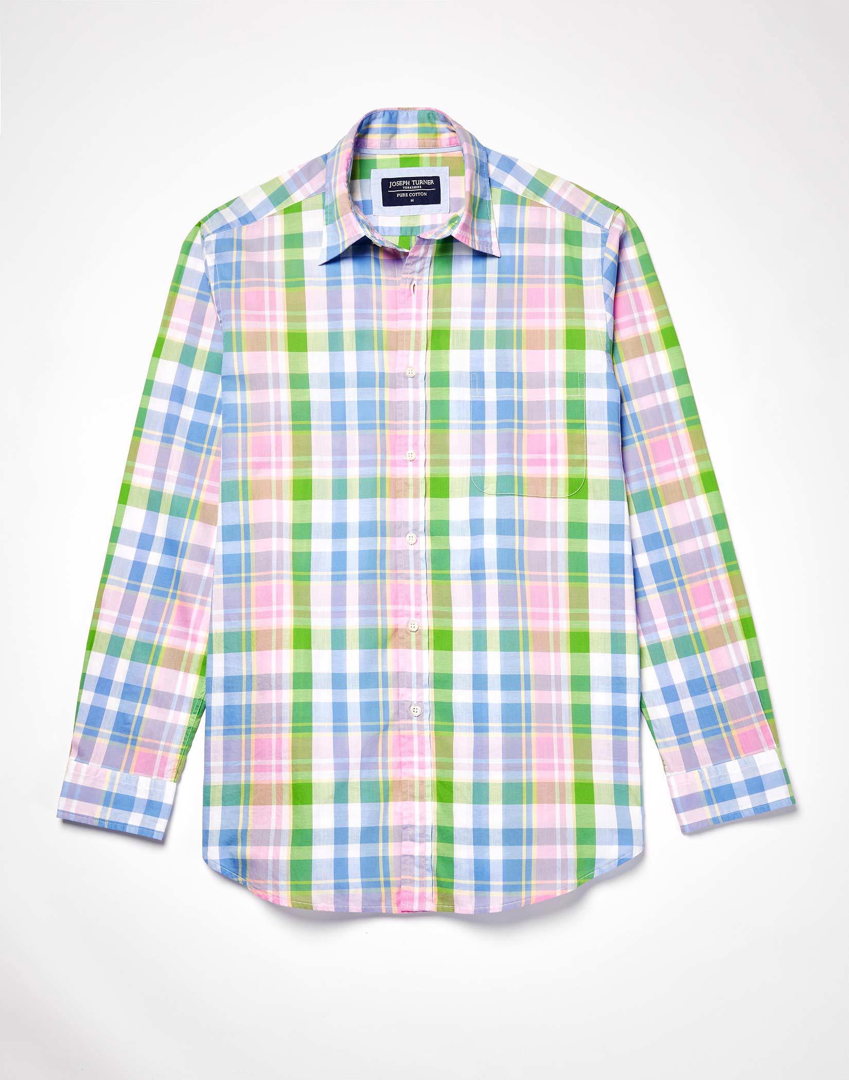 Weekend Shirt Long Sleeve - Blue/Green/Pink