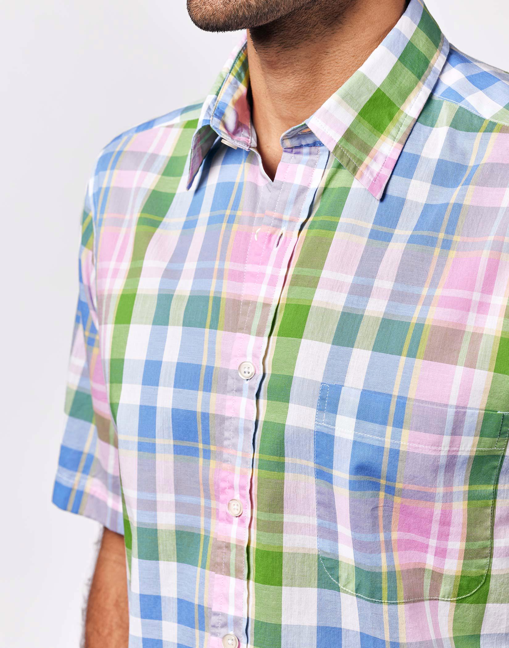 Weekend Shirt Short Sleeve - Blue/Green/Pink
