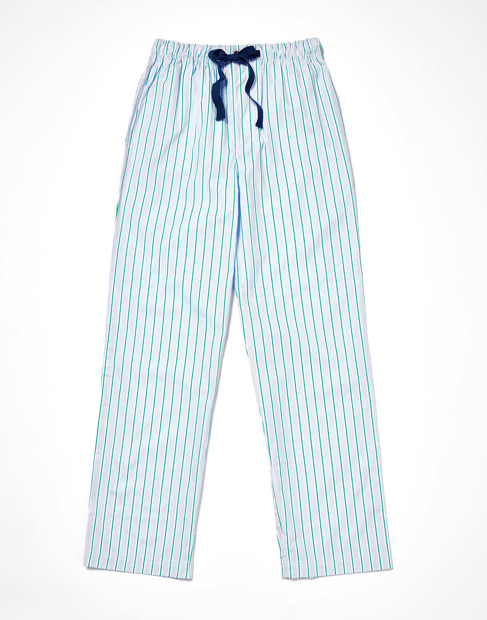 Pyjama Bottoms - Blue/Green Stripe (fine)