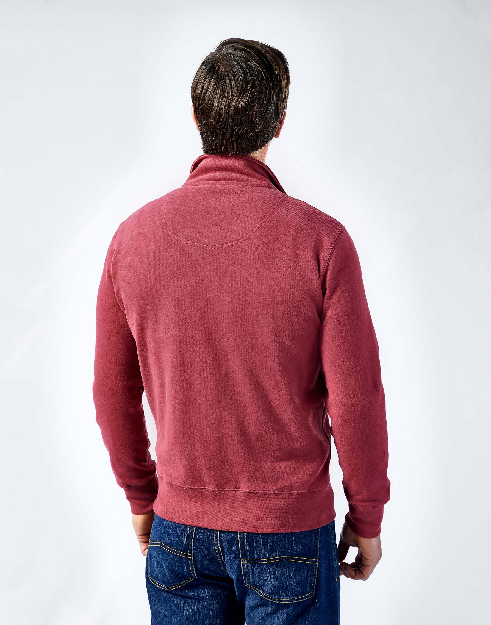 Full Zip Jersey Sweatshirt - Berry