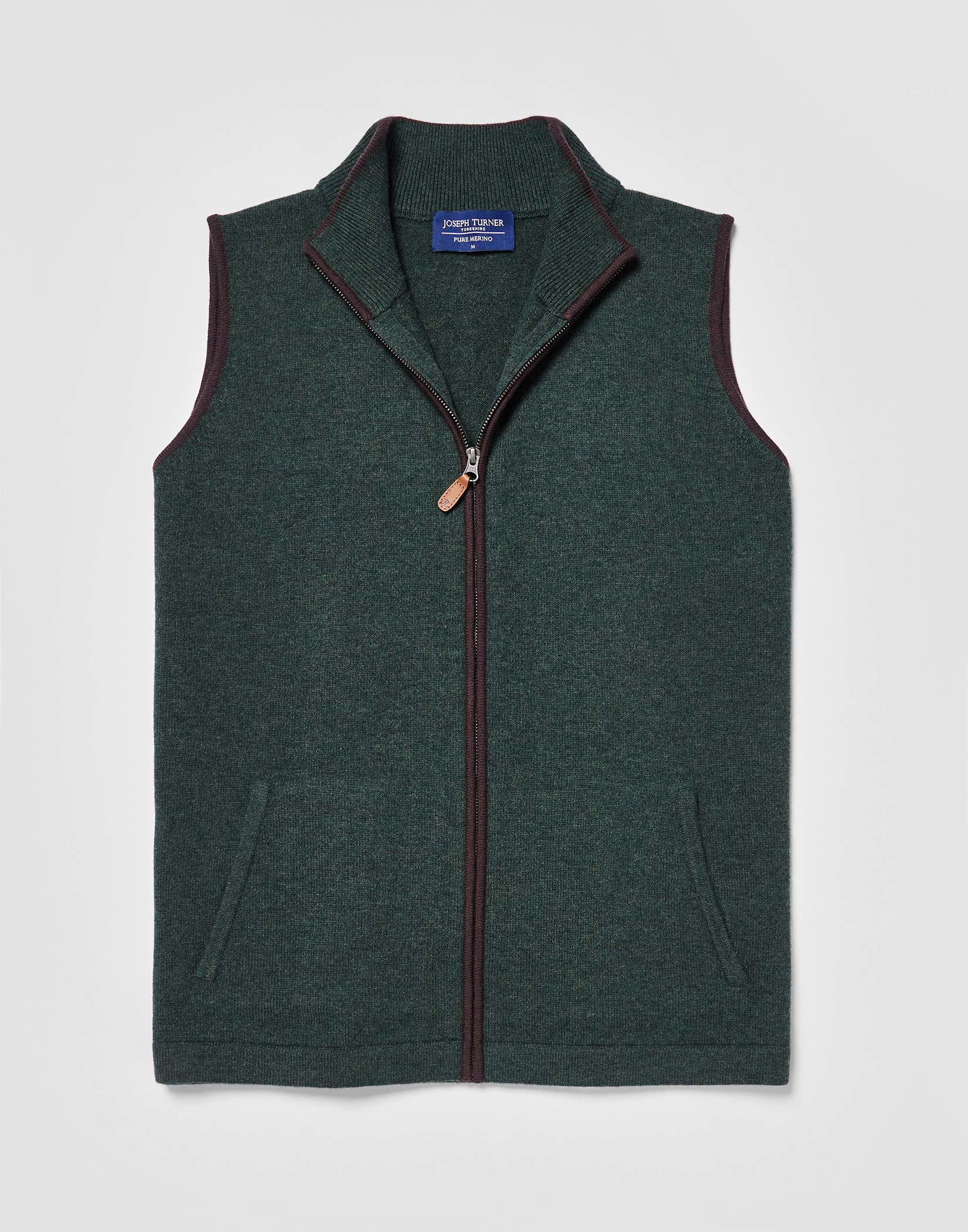 Merino Gilet  - Green