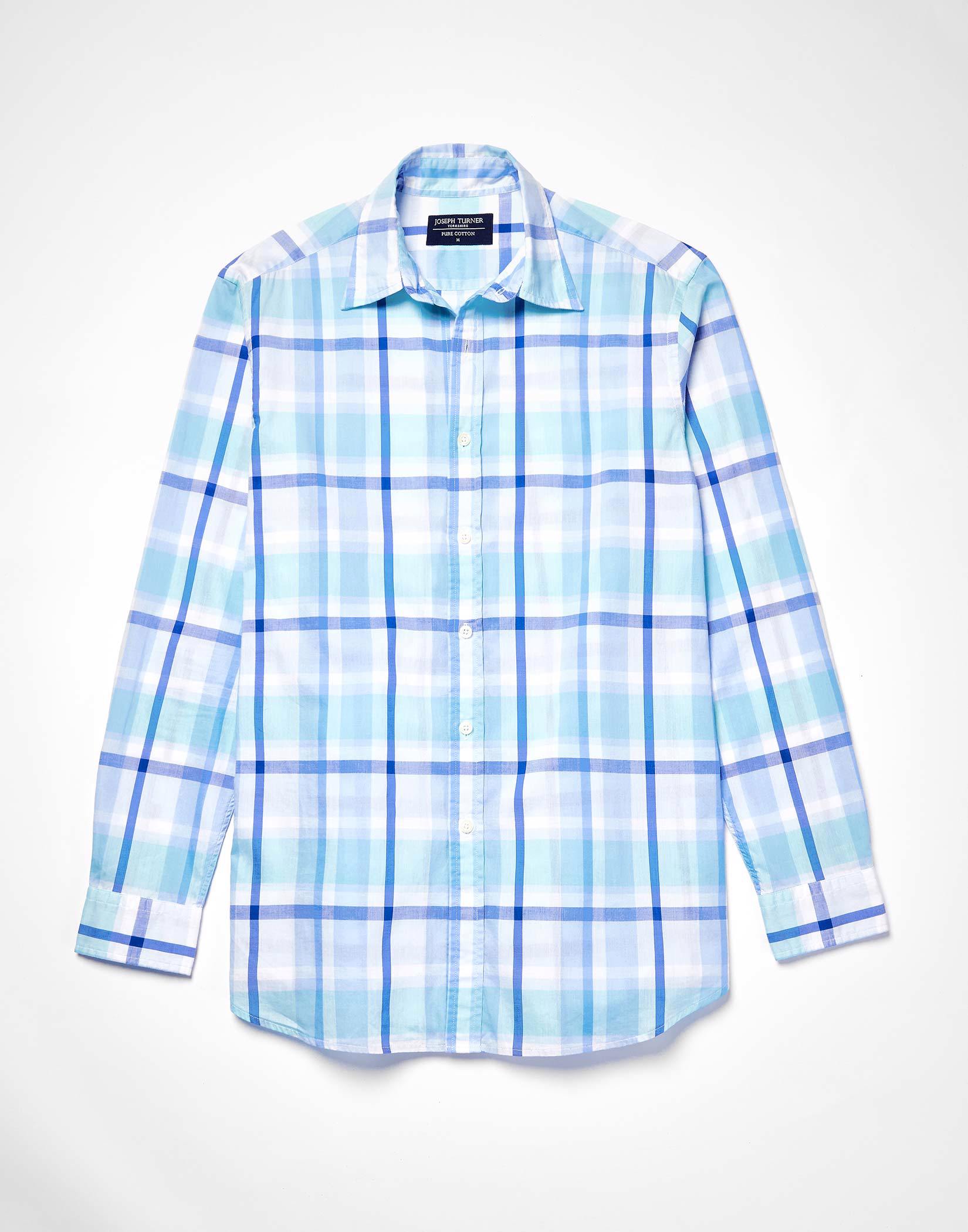 Weekend Shirt Long Sleeve - Navy/Aqua