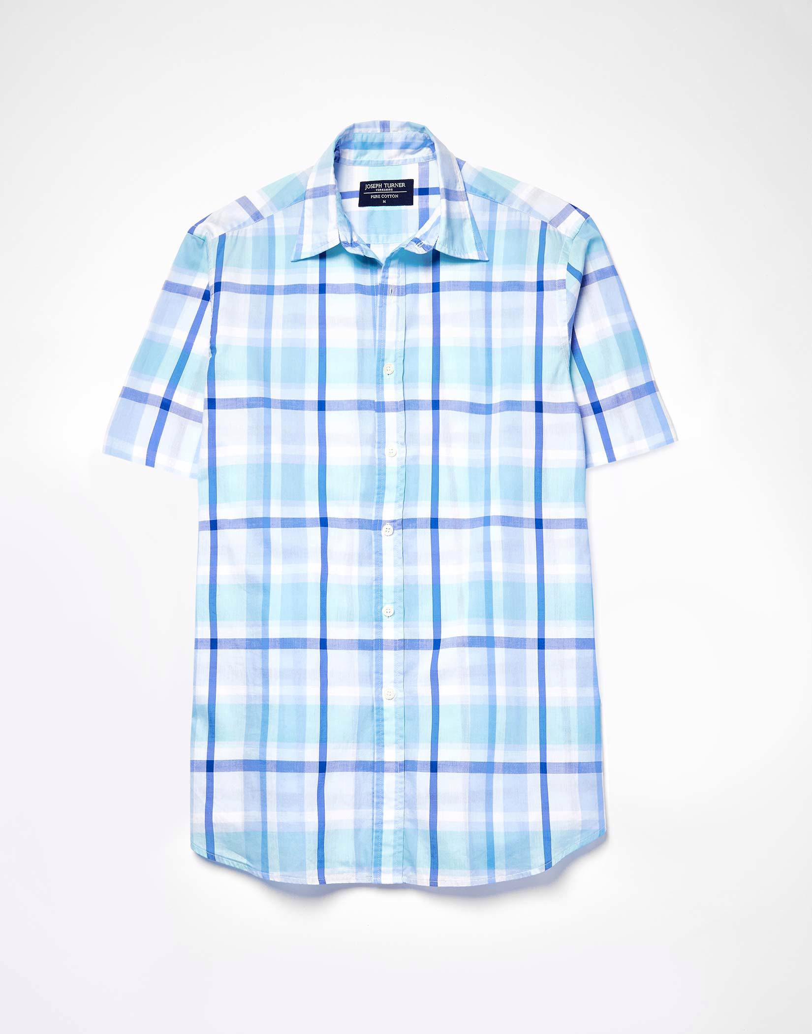 Weekend Shirt Short Sleeve - Navy/Aqua