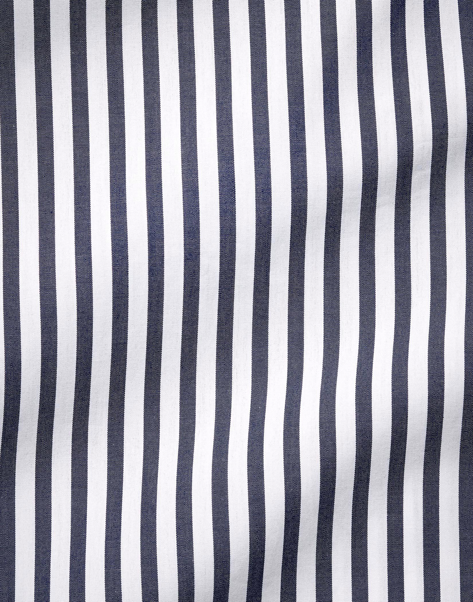 Navy Butcher Stripe Shirt