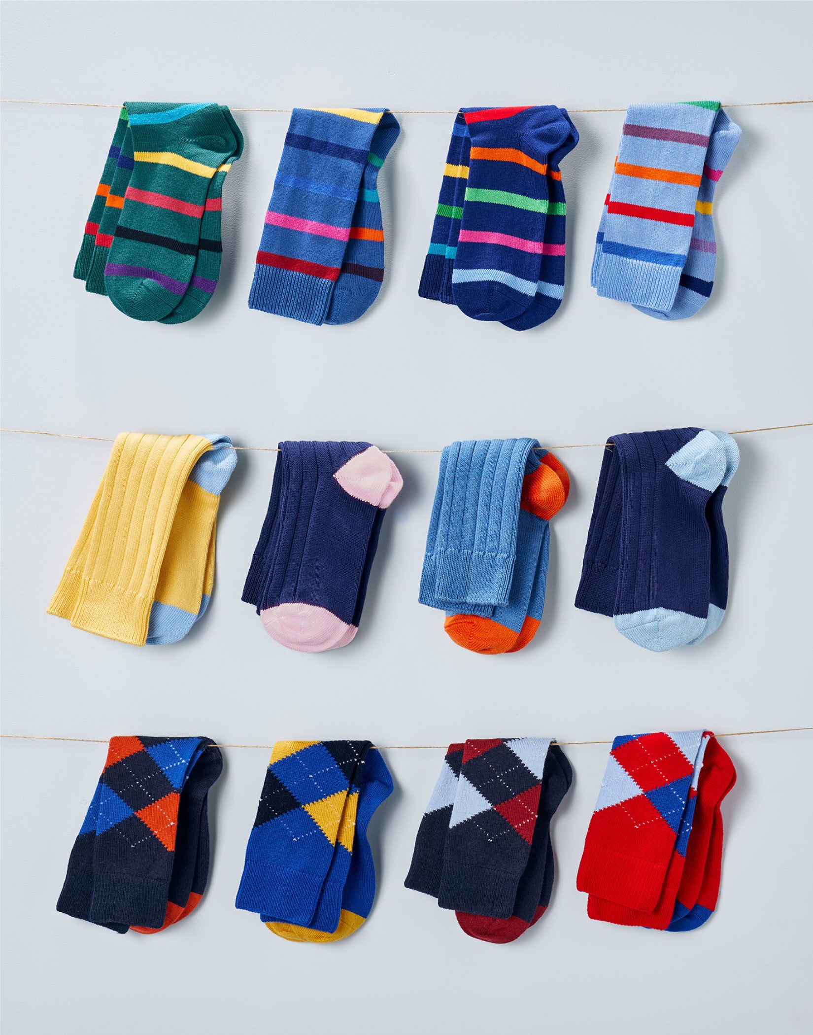 Heel & Toe Cotton Socks - Navy/Pink