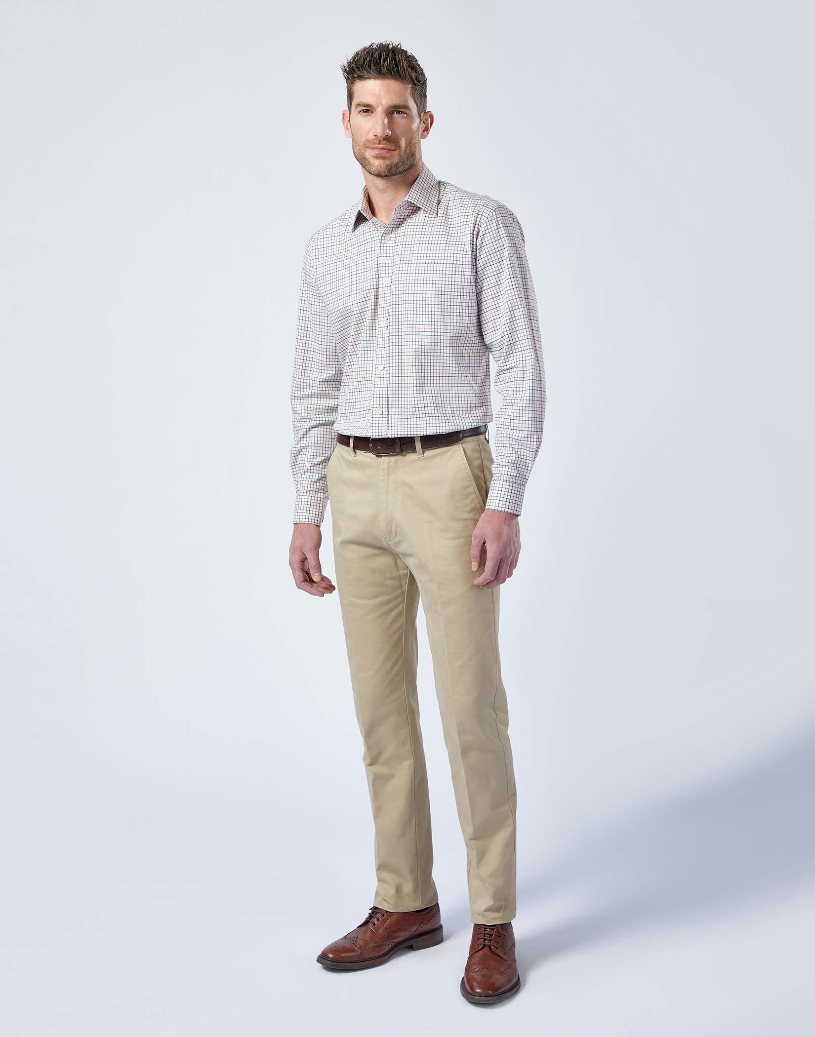 Flat Front Chinos - Pebble
