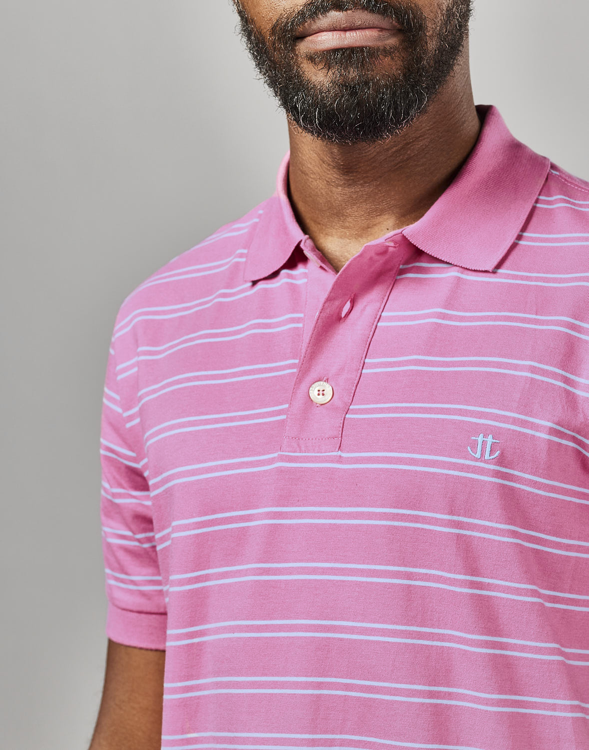 Striped Polo Shirt - Pink/Blue