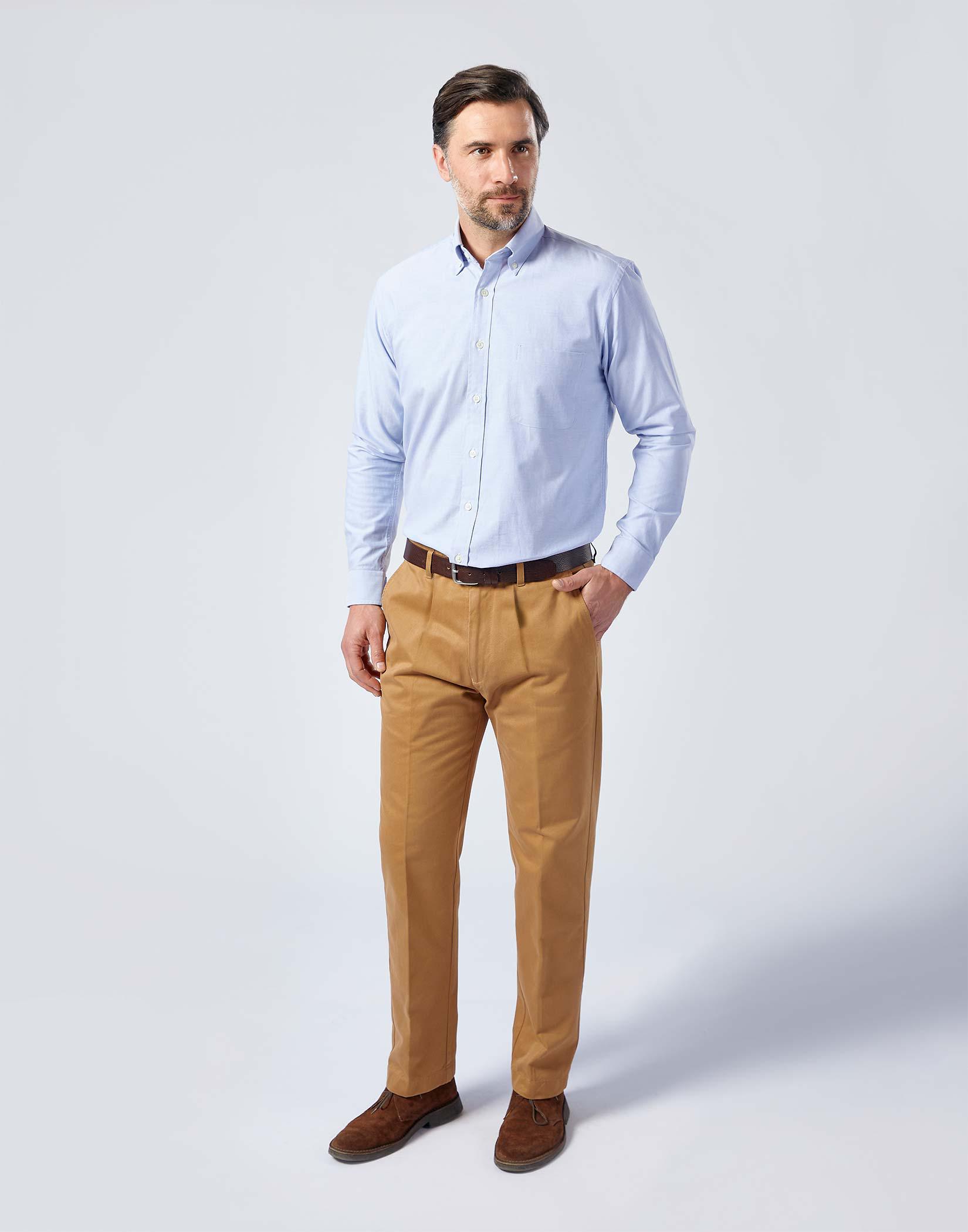 Pleated Front Chinos - Tan