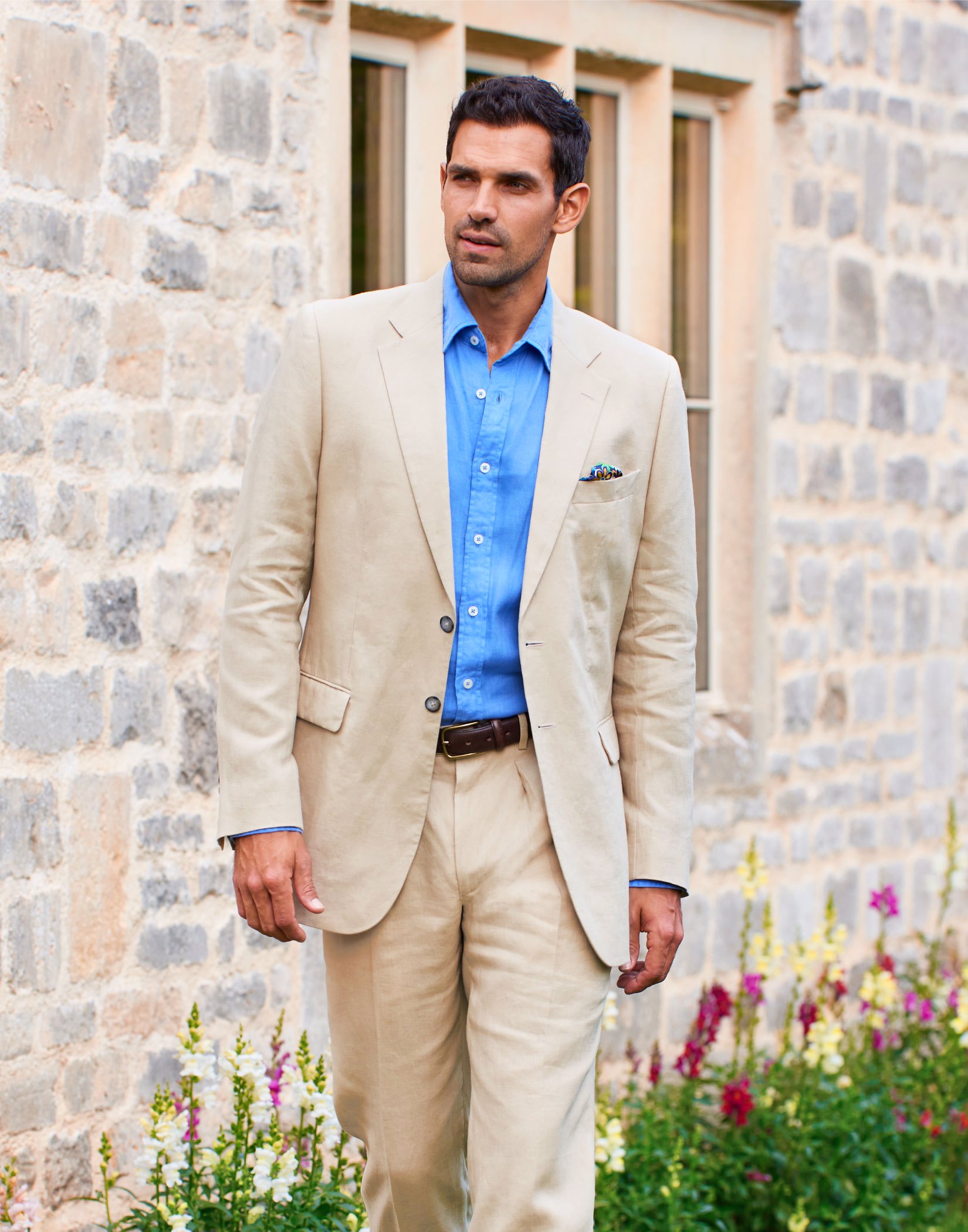 Linen Suit Jacket - Stone