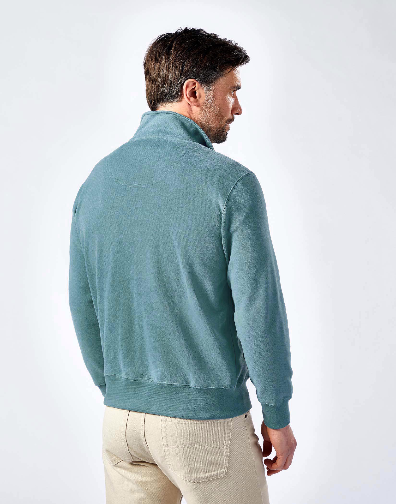 Full Zip Jersey Sweatshirt - Green