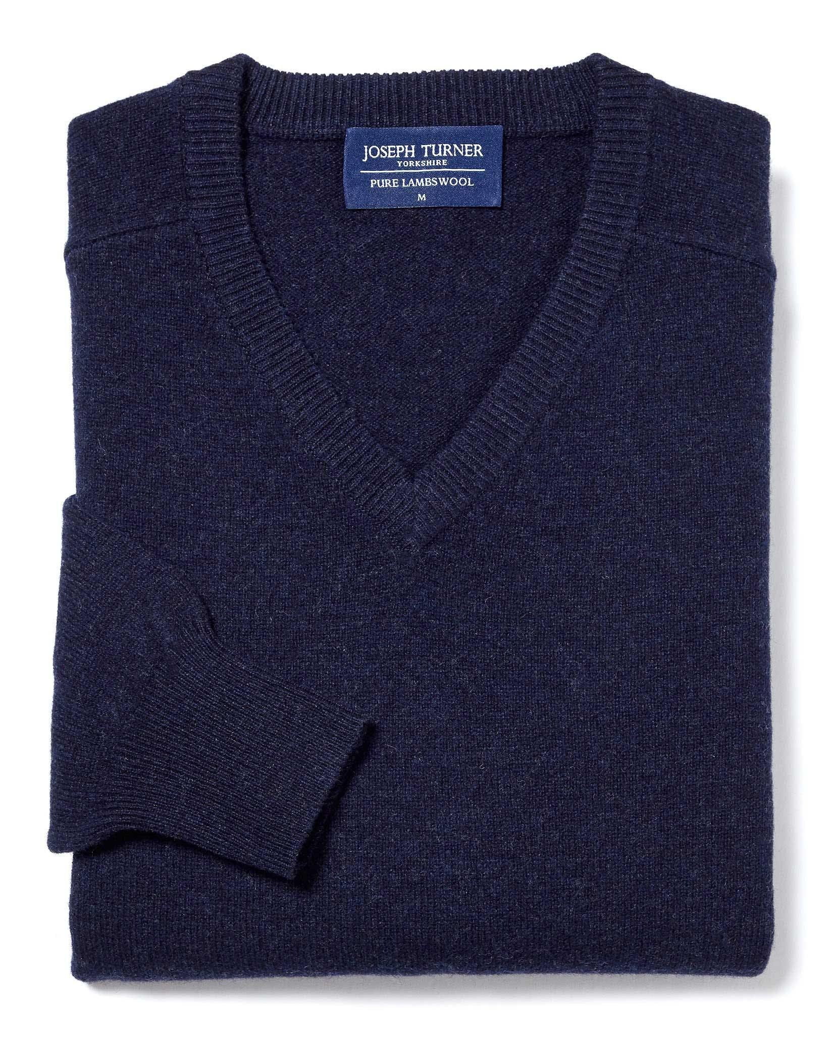 Lambswool V Neck - Navy