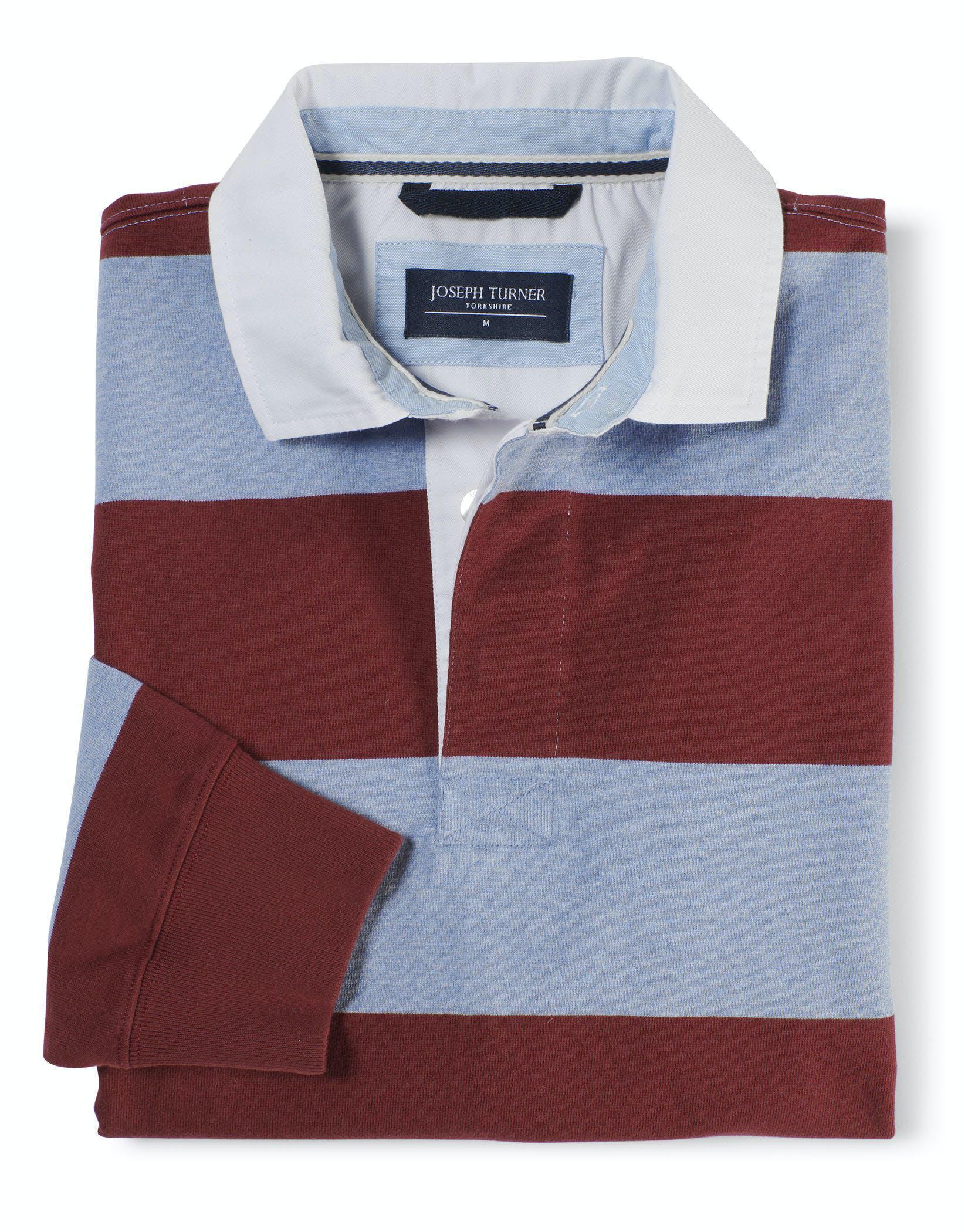 Rugby Shirt Sky/Burgundy