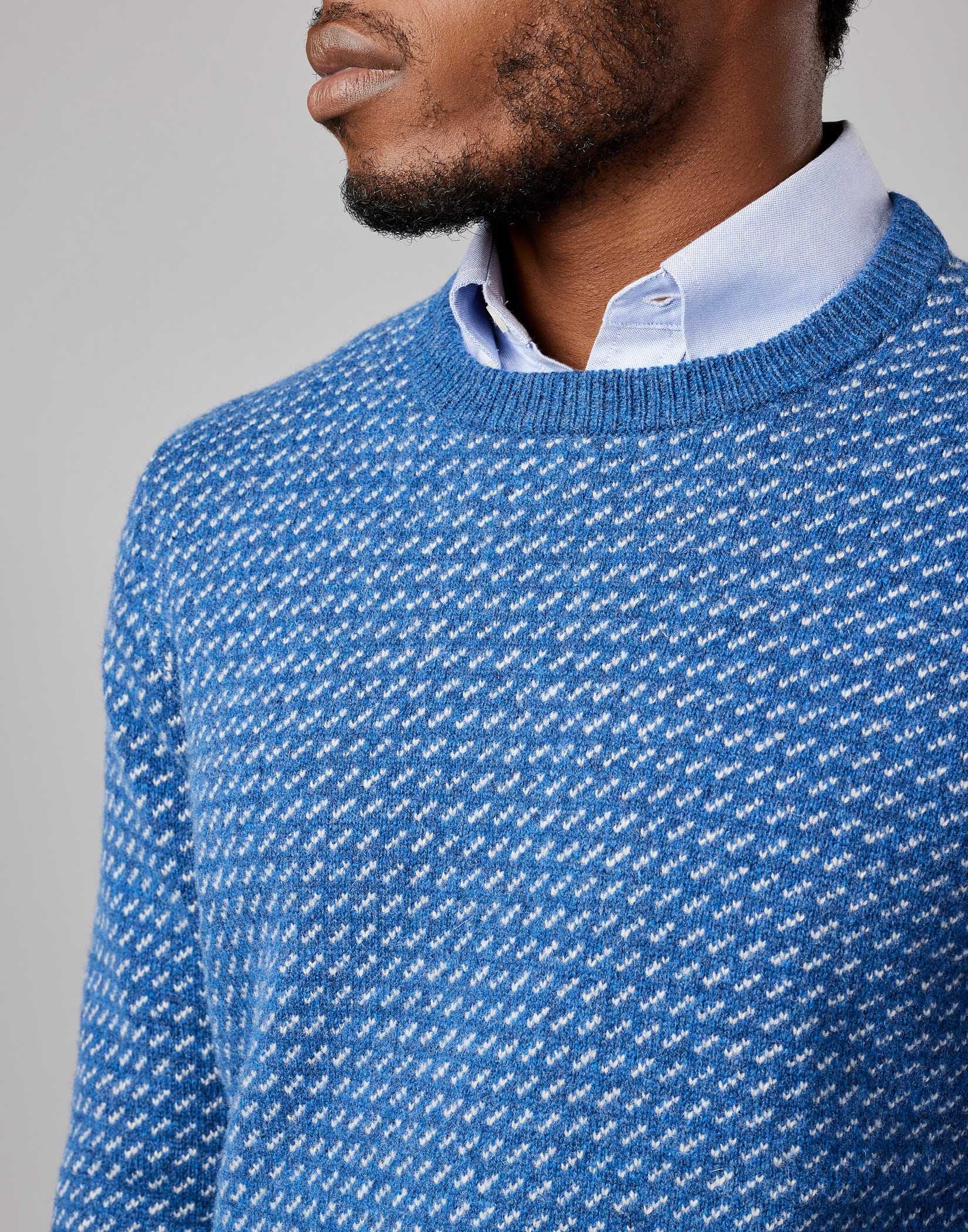 Nordic Crew Neck Jumper - Blue