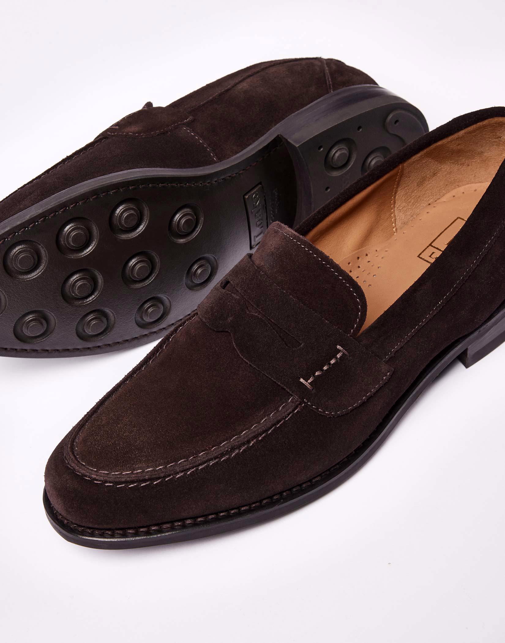 Penny Loafers - Dark Brown Suede