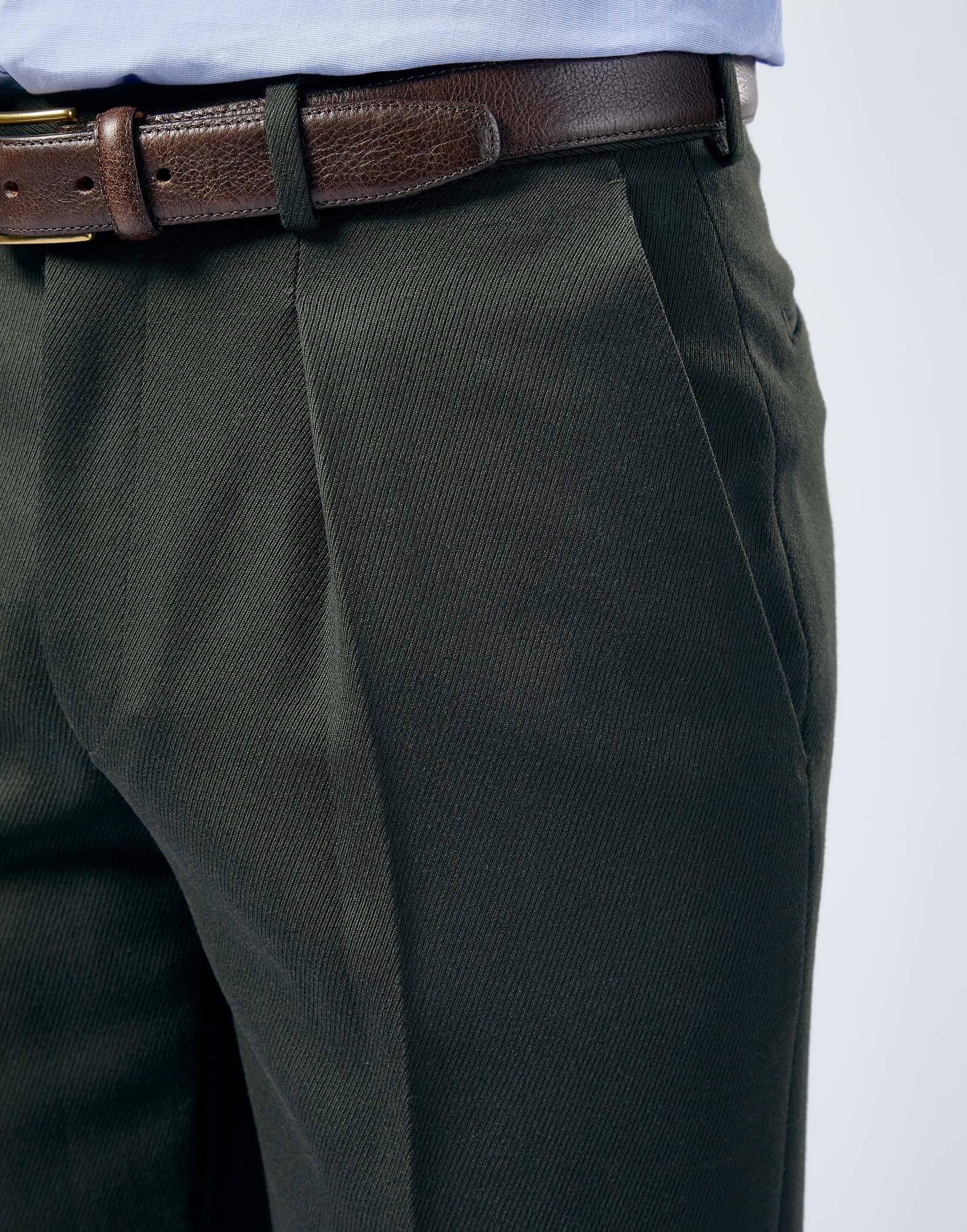 Cavalry twill trousers for gentlemen  classic fawn trouser  Aidan Sweeney