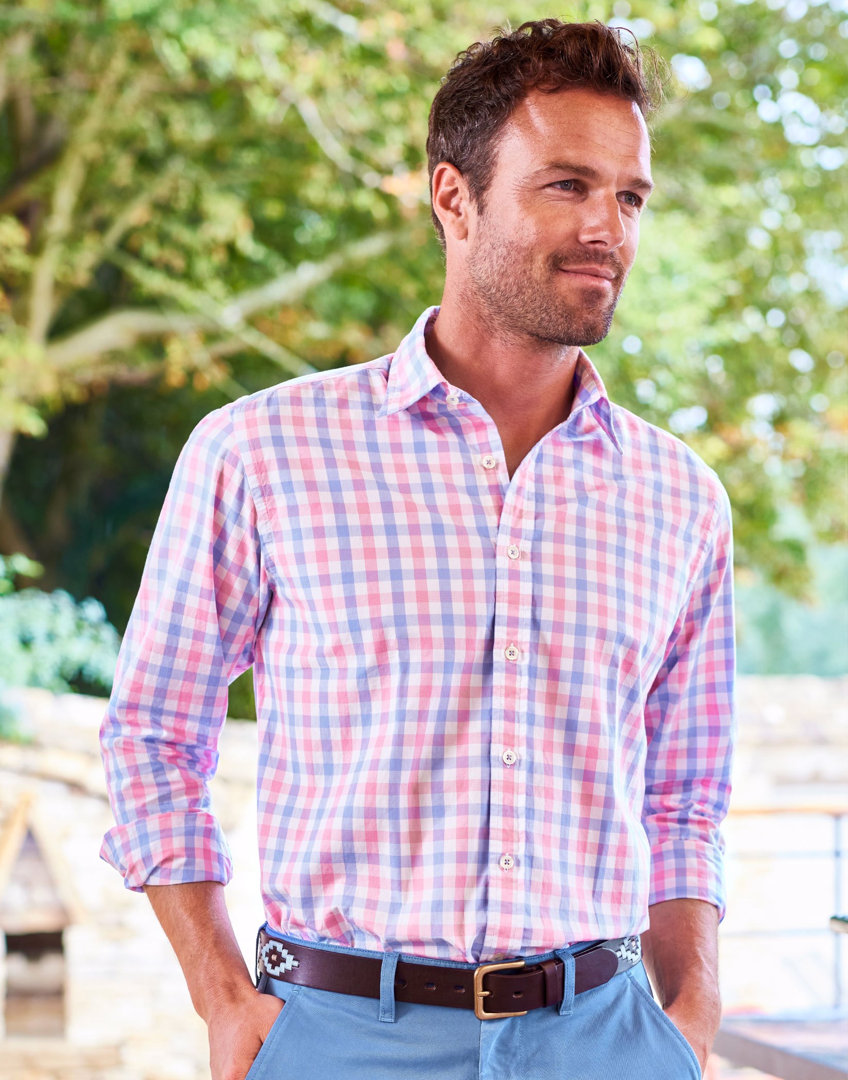 Gingham Check Shirt - Pink/Blue