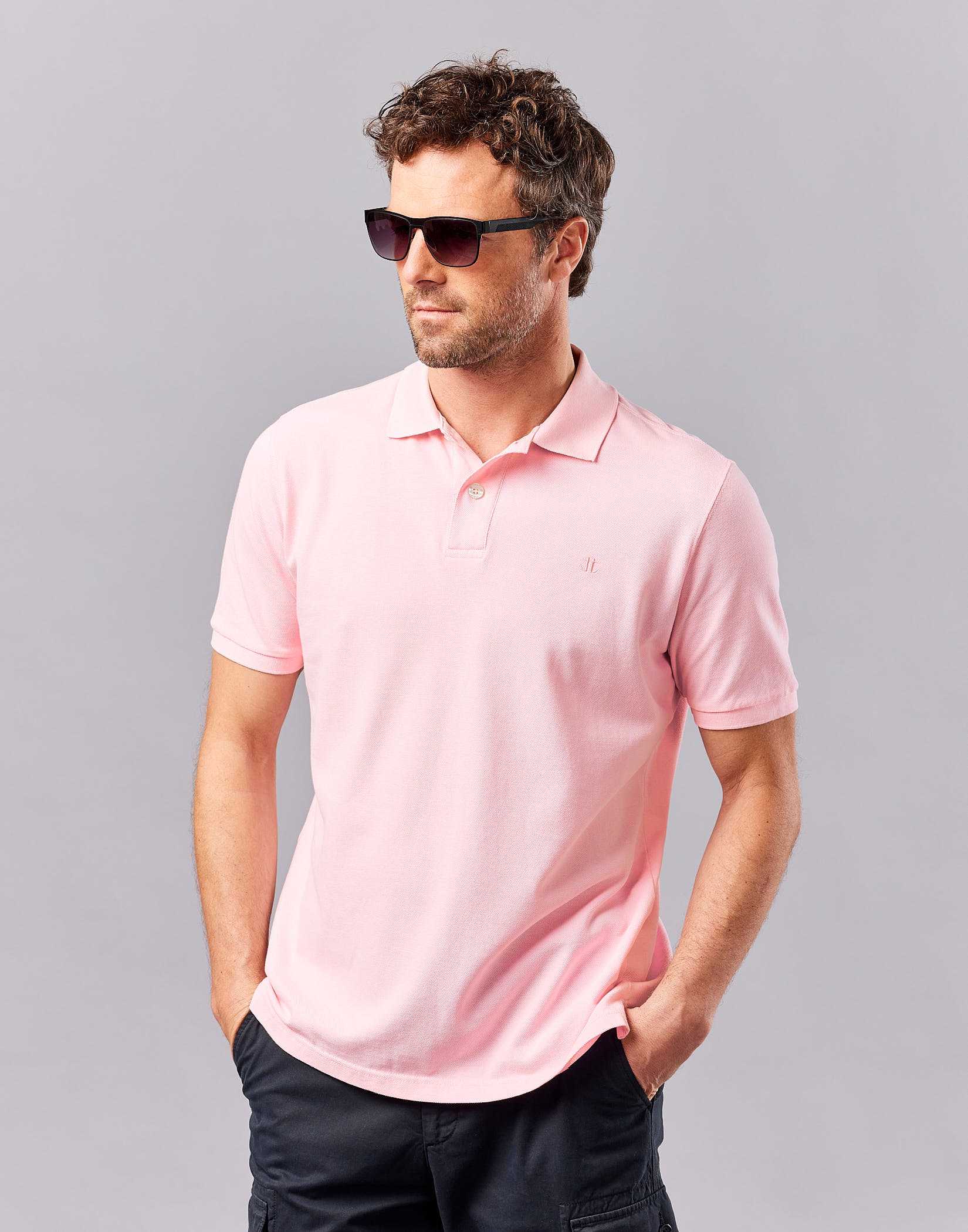 Joseph Turner Men's Pique Polo Shirt - Pink S