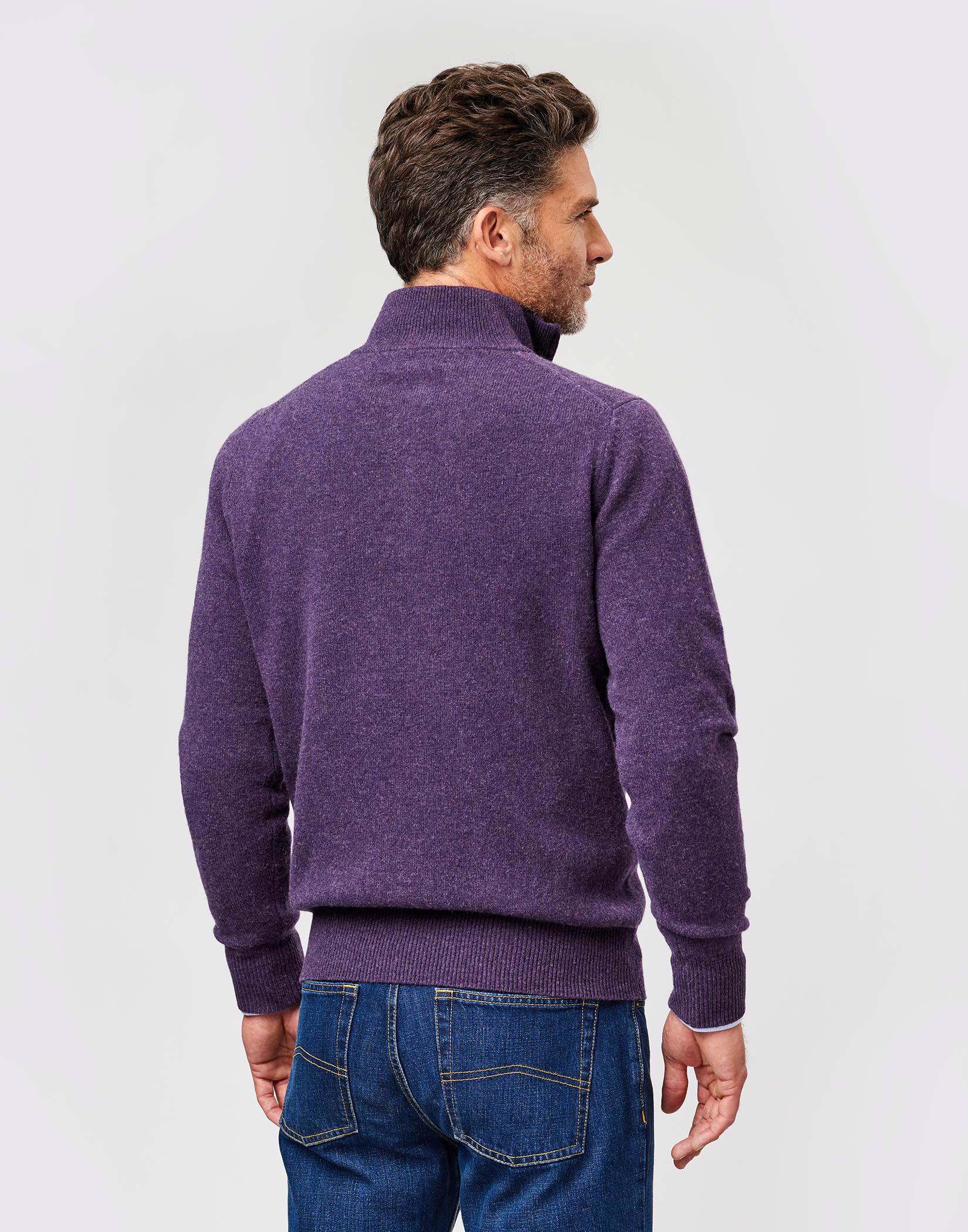 Lambswool Half Zip - Purple