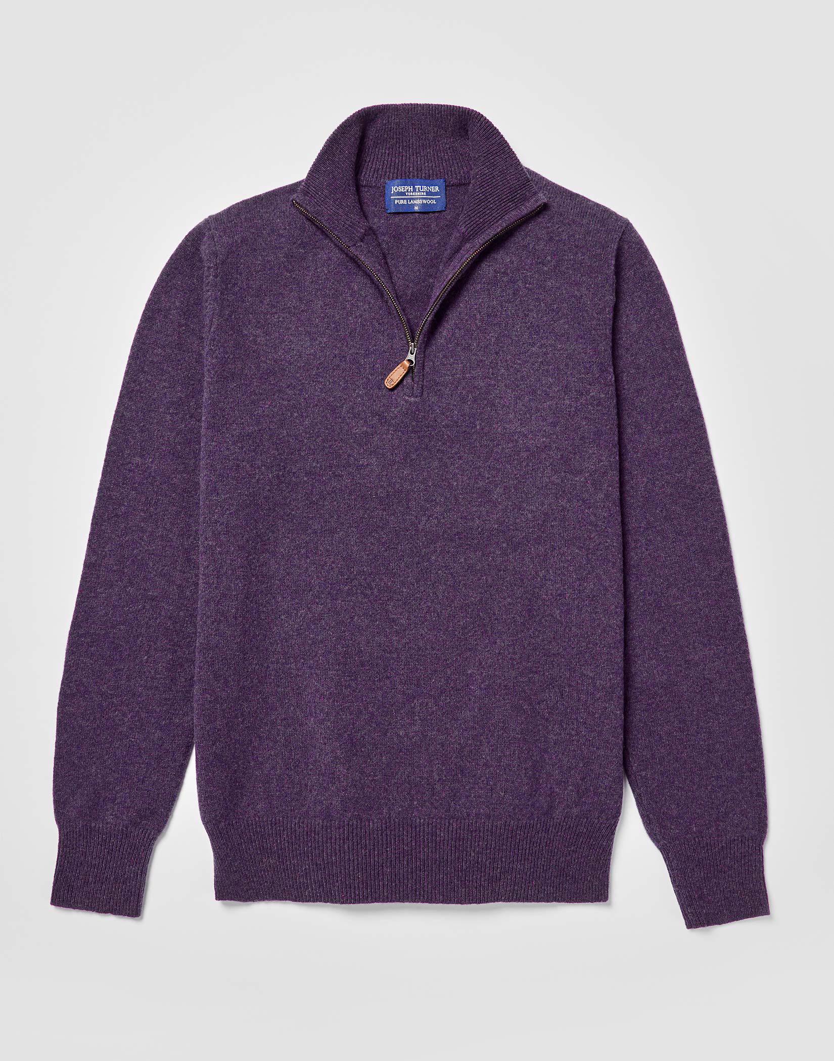 Lambswool Half Zip - Purple