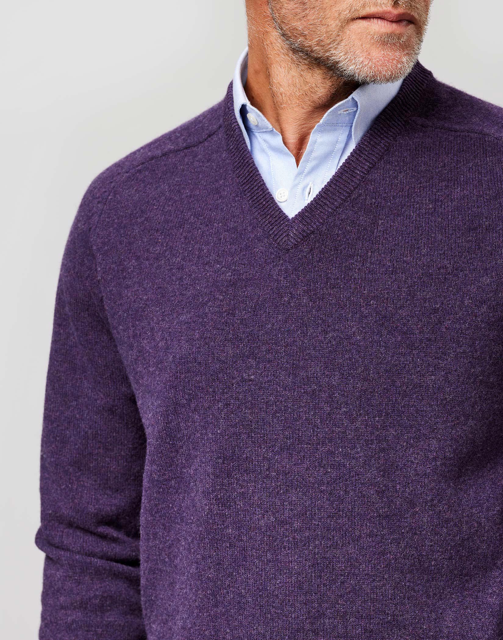 Lambswool V Neck - Purple