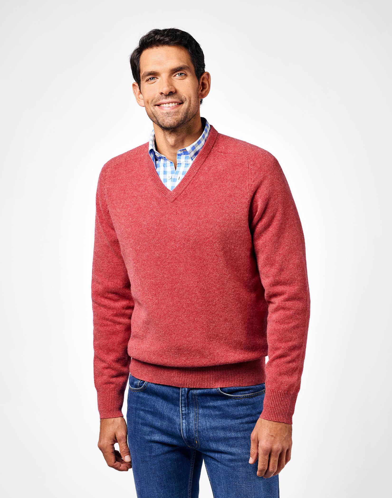 mens lambswool v neck jumpers