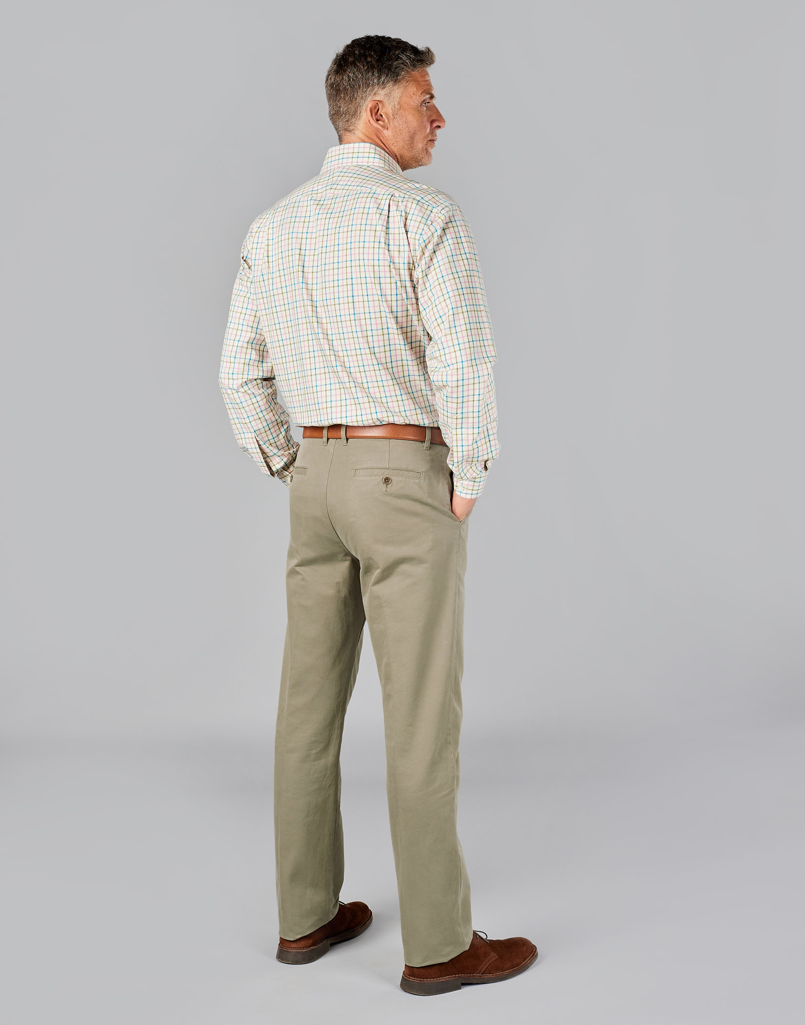 Pleated Front Chinos - Sage