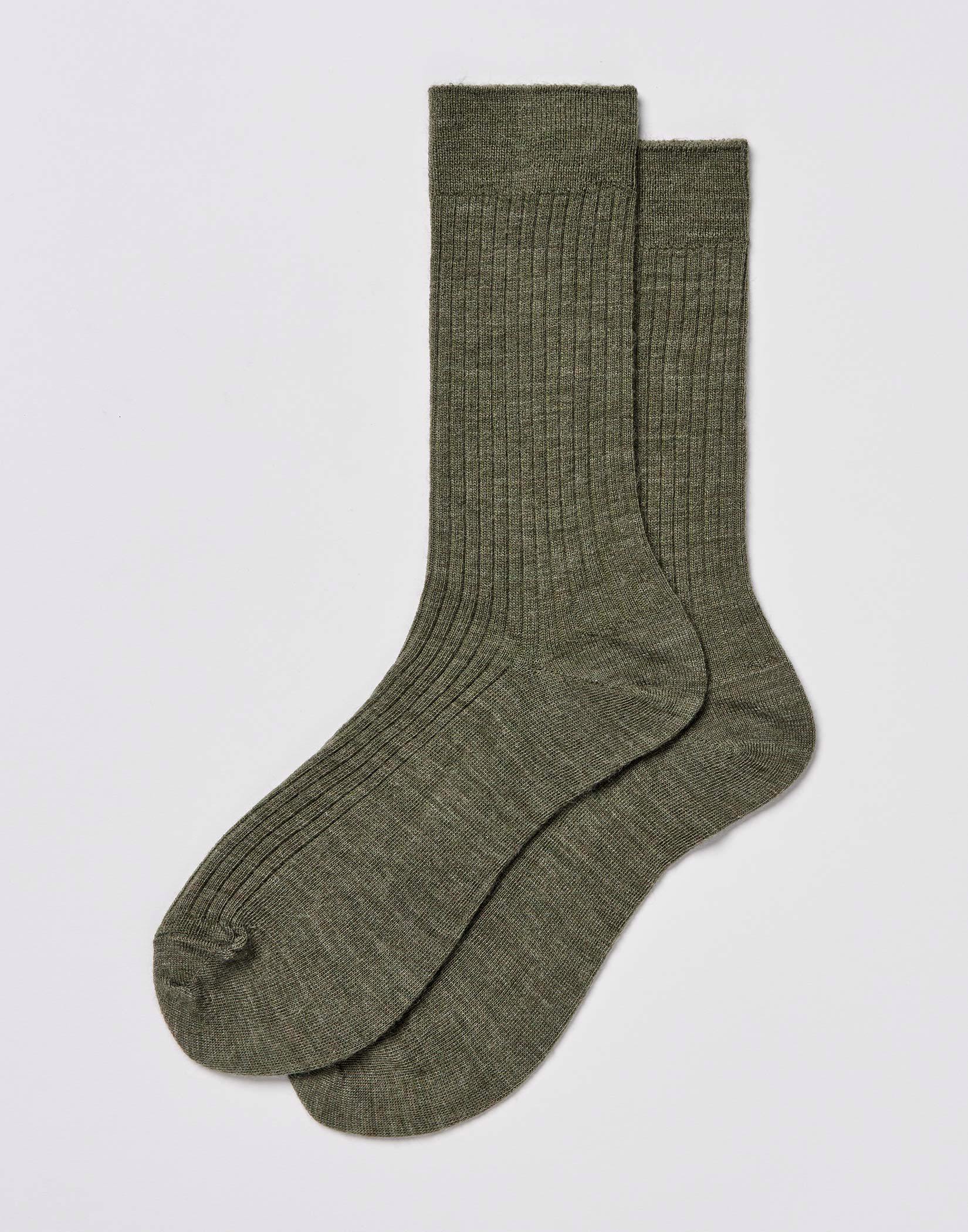 Classic Wool Ankle Socks - Green