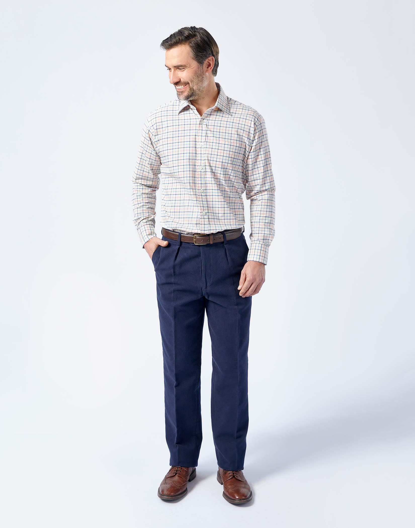 Navy Earl Moleskin Trousers | Men's Country Clothing | Cordings EU