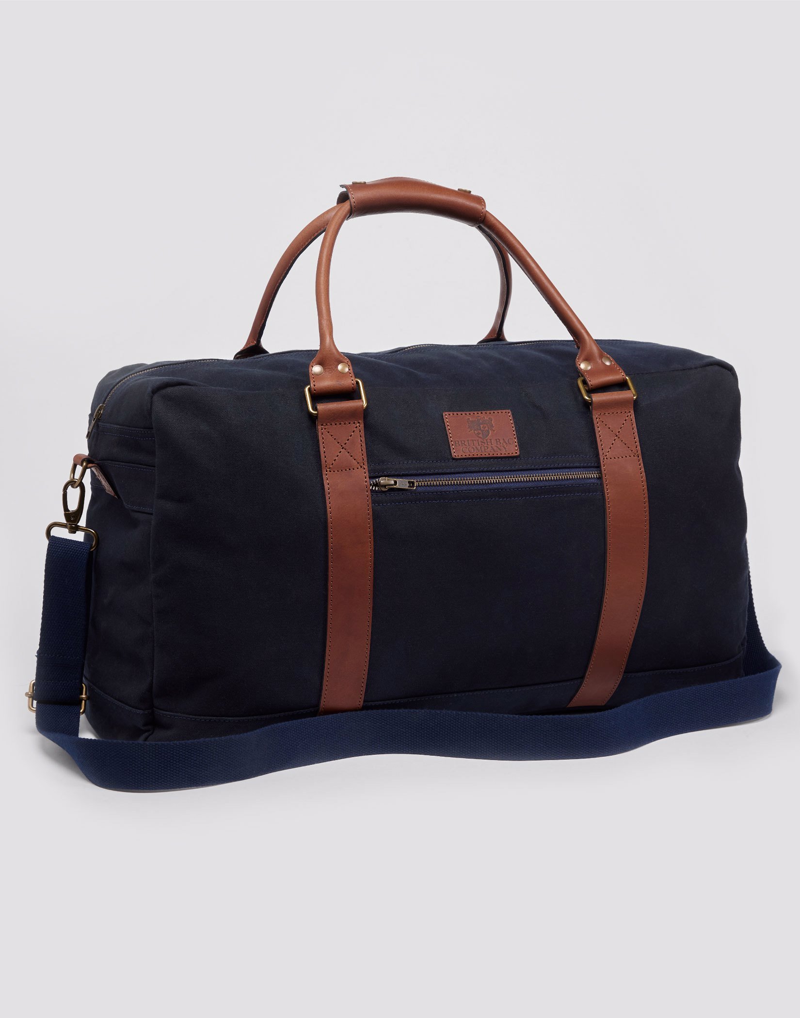 Waxed Canvas Weekend Holdall - Navy