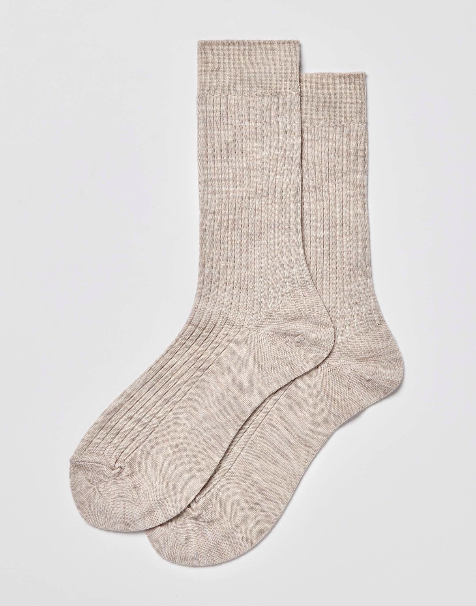 Classic Wool Ankle Socks - Taupe