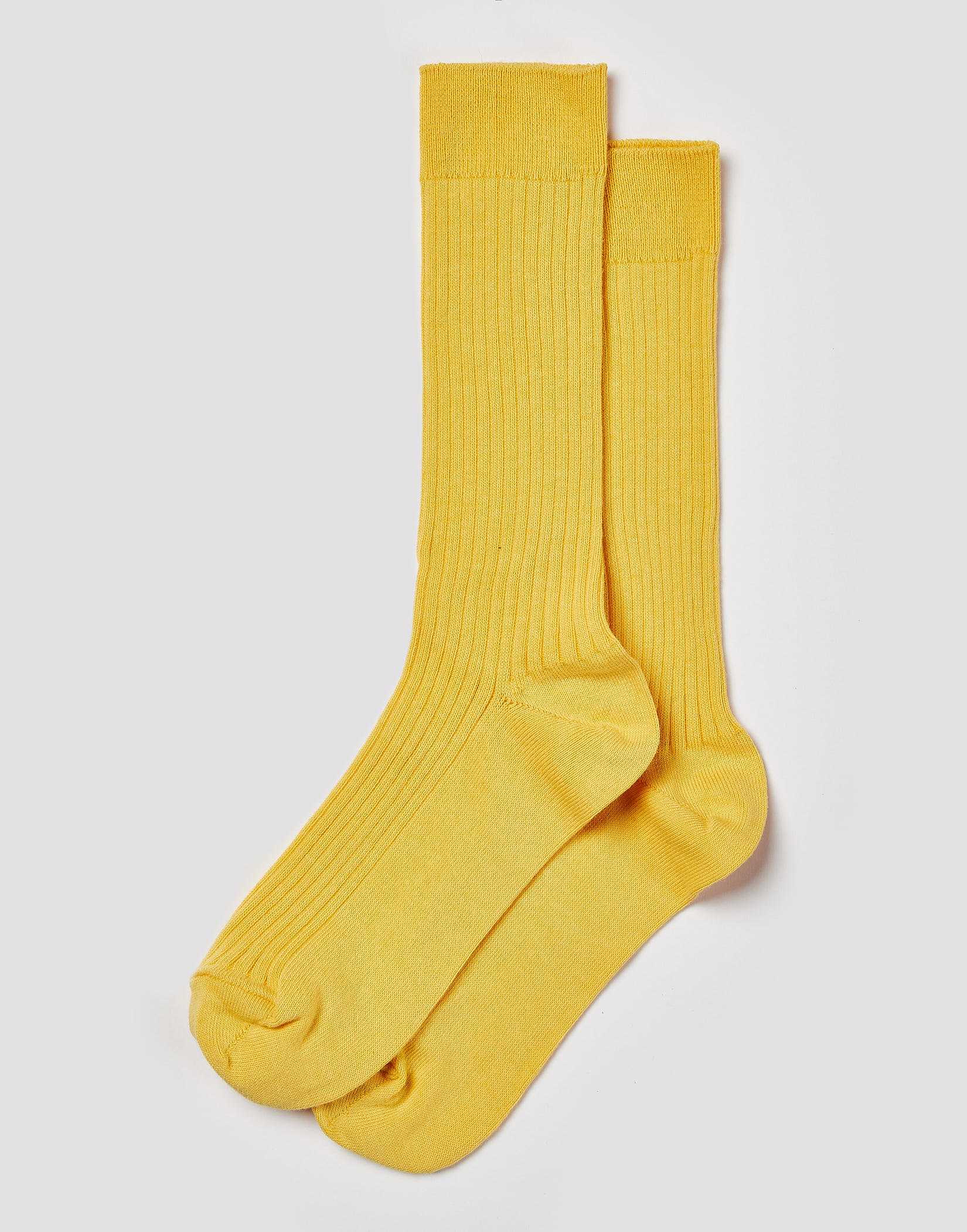 Mens Yellow Combed Cotton Socks Masoccyel 1 